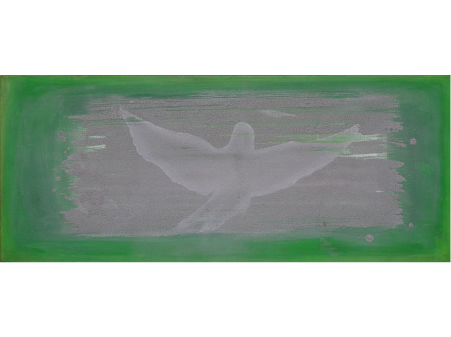 'Optimistic Bias 1' - 2013 - Oil & Ash on canvas - 25cms x 60cms