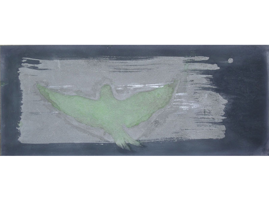 'Optimistic Bias 2' - 2013 - Oil & Ash on canvas - 25cms x 60cms