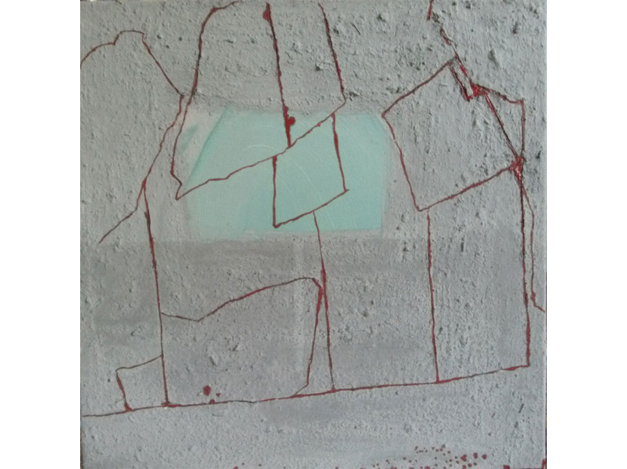 'Love and Humility' - 2015 - Oil & Ash on canvas - 40cms x 40cms