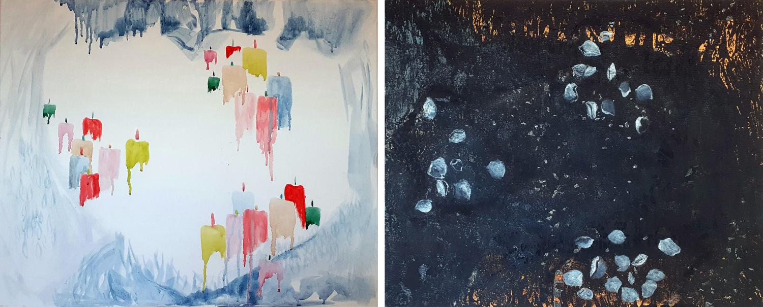 'Aucun proche' - 2020 - 21 mixed media  - 100 x 40 cms