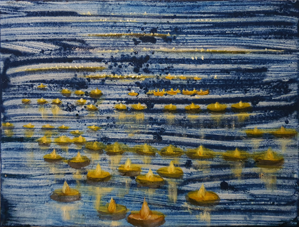 'Pour tous les cœurs innocents no 2' - 2022 - huile - 70 x 40 cms