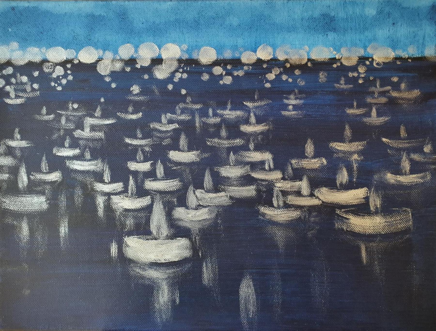 'Pour tous les cœurs innocents no 1' - 2022 - huile - 70 x 40 cms